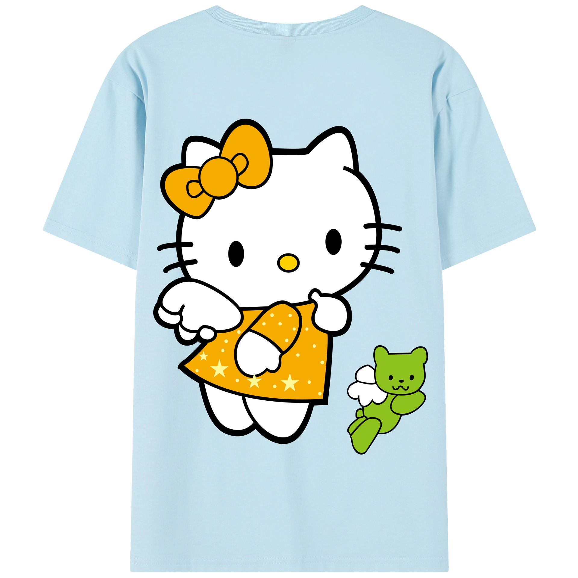 （画像用） Hello Kitty ハローキティ 綿100％半袖Tシャツ（背面プリント）